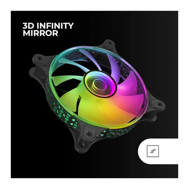 Mars, Gaming Mf-3Dkit, 3X12Cm Infinite Mirror Fan, 10C Argb Control Box, Rf Remote & Mb Control, Available in Different Colors
