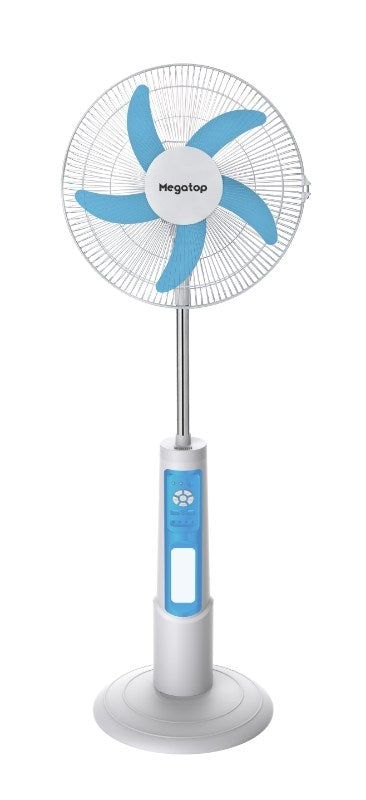 Megatop, 18'' Rechargeable Stand Fan Mt8818- Function:Ac/Dc Operated - Max.Power:60W- With 5W Led Night Light - Speed: 9 Speed Choose - Battery: 12V4.5Ah Lead-Acid Battery