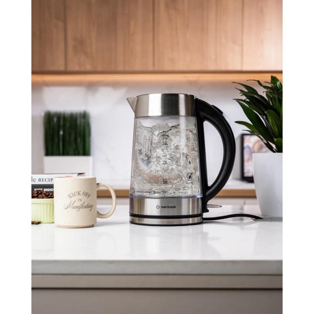 Nutricook Electric Glass Kettle 1.7L, Double-Wall, Heavy-Duty Design, Elite Durability, NC-GK100