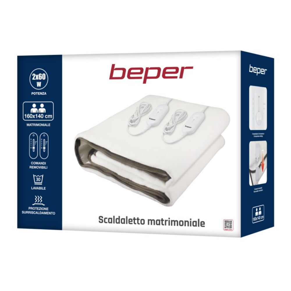 Beper Blanket Double Underbed 2 Zones With Independent Control, 3 Temp, Washable, Automatic Shut-Off 160x140cm , P203TFO111