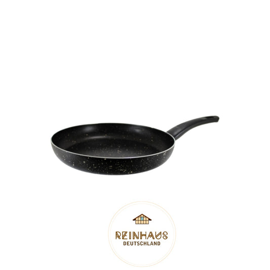 Reinhaus, Black Aluminium Non Stick, Teflon Granite Outside and Inside 18 cm Granite Frypan Without Lid Color Black