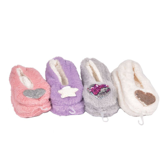 Smile Yalla, Heart Sequin Slipper, White