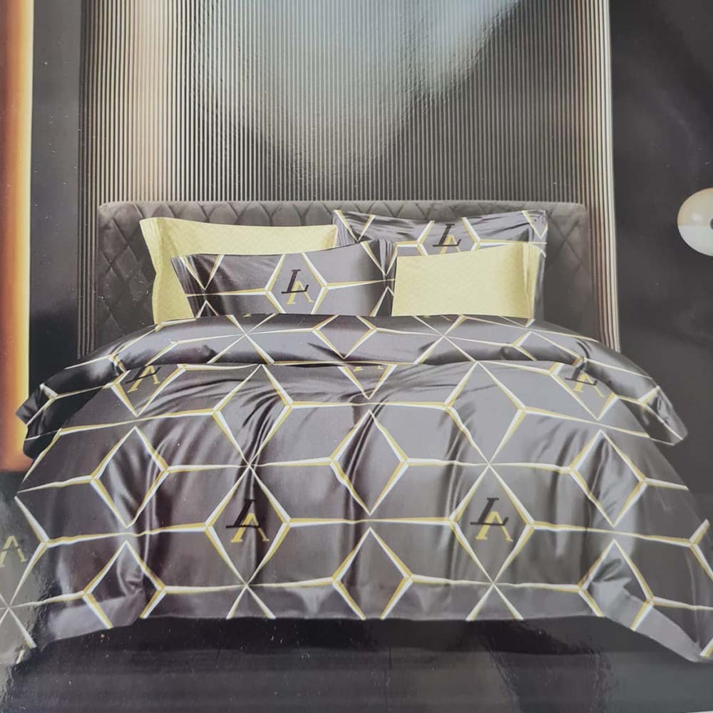 Comfy, Home B.S.S Double Ply 205x205, Grey + Yellow Po-5914, RZLN-110143GY