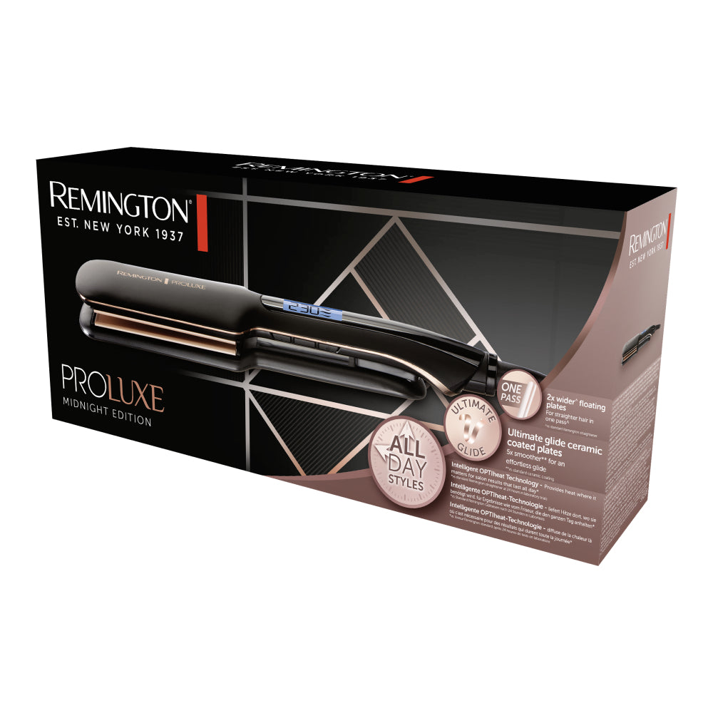 Remington Proluxe Midnight Wide Plate Hair Straightener, S9150B E51