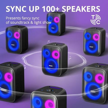Tronsmart, Halo 200 120W Karaoke Bluetooth Party Speaker With Soundpulse Audio & Built-In Powerbank, Up To 18 Hours Of Playtime 868659