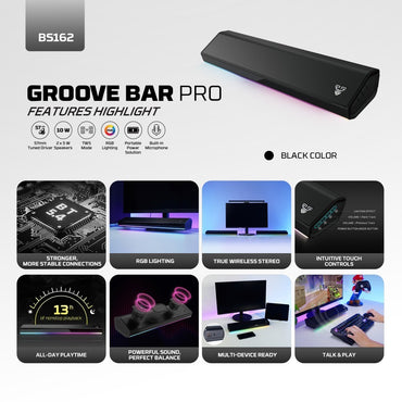 Fantech, Bs162 Groove Bar Pro Premium 4-Mode Connectivity Speaker With Powerful Sound, Rgb Lights, And Long Battery Life