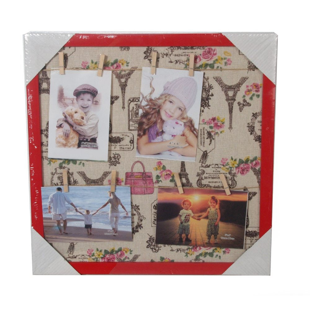 OGO, Large Square Photo Frame for clip hanging Photo Decoration 40x40cm Red