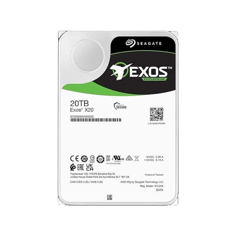 Seagate, Exos 20Tb X20 3.5', 5 Years Warranty Sas