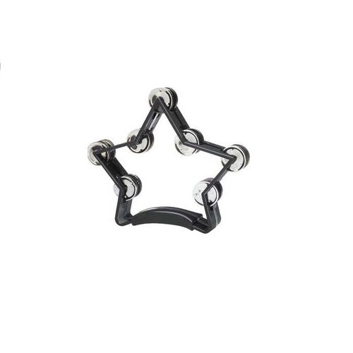 Stagg, Plastic Star Tambourine With 14 Jingles - Black, Tab-3 Bk