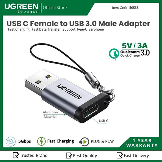 Ugreen, Usb C Female To Usb 3.0 Male Adapter Ugreen Us276 - 50533