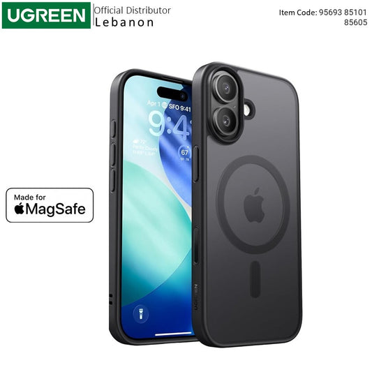 Ugreen, Black Frame Frosted Back Plate Magnetic Protective Case For Iphone 17 - 95693 85101 85605