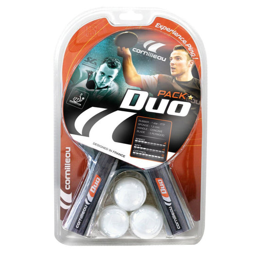 Cornilleau Duo Pack Gatien Fl Ping Pong Racket Set + 3 Balls, XXX-432350