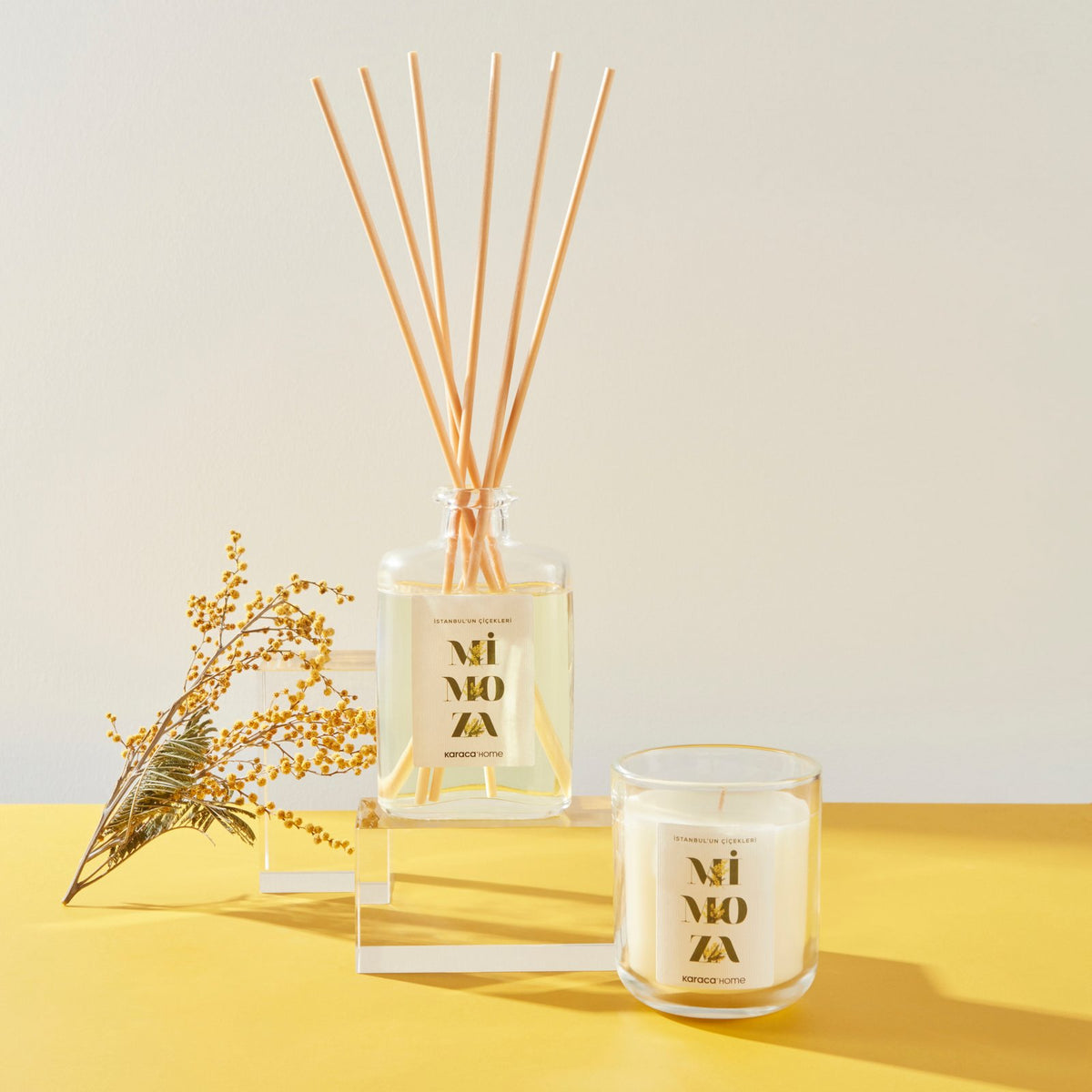 Karaca Home Flowers of Istanbul Series Mimosa Scented Candle, 153.09.01.5940