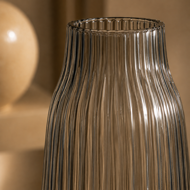 Karaca Home Janis Glass Grey Vase 26 cm, 200.22.11.0005