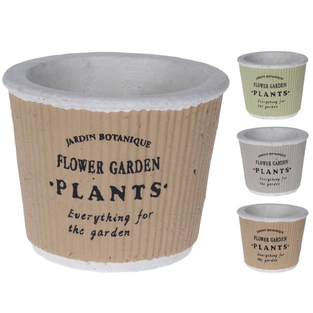 Ceramic Flower Pot Ribbed
