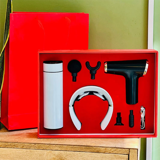 Set Of Neck Massager + Massage Gun + Water Cup + Heat Mesure