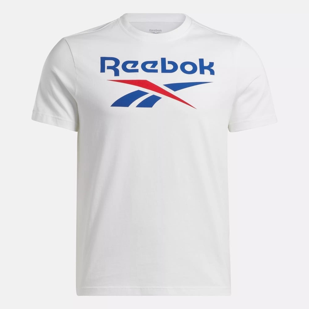 Reebok, Men Identity Big Stacked Logo T-Shirt, Available in Different Sizes