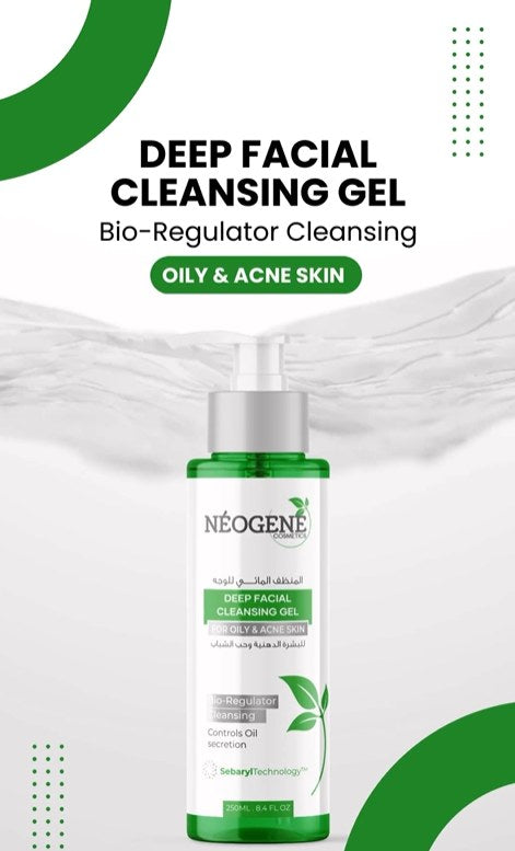 Neogene, Deep Facial Cleansing Gel For Oily And Acne Skin 250 Ml