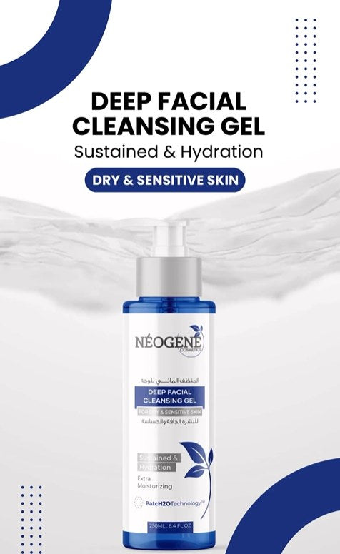 Neogene, Deep Facial Cleansing Gel For Dry And Sensitive Skin 250 Ml