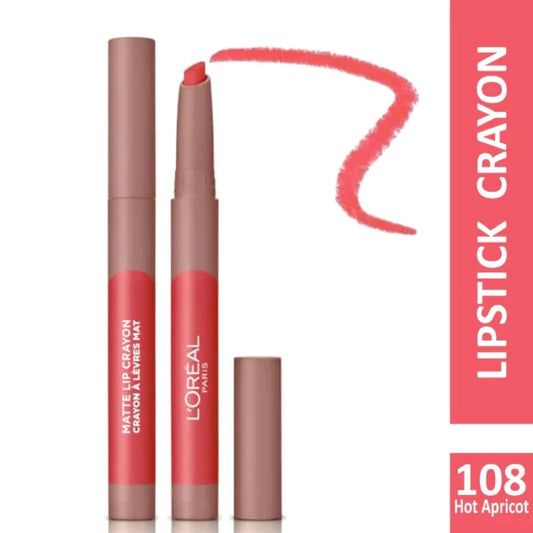 L'Oreal Paris, Infallible Matte Lasting Wear & Smudge Resistant Lip Crayon, 108 Hot Apricot