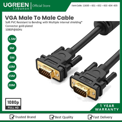 UGREEN Full HD, VGA Male to Male 1.5M Cable gold-plated VG101 11630