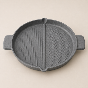 Karaca Love of Kitchen Biogranite Double-Sided Griddle Pan with 2 Oven Gloves 30 cm, 153.03.08.1369