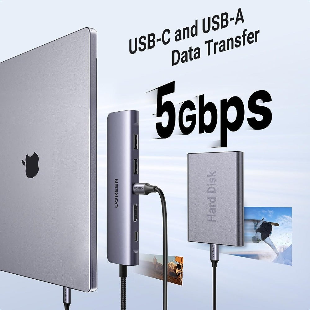 Ugreen, 7-In-1 Usb-C Hub Docking Station Adapter Ugreen Cm195 - 15214