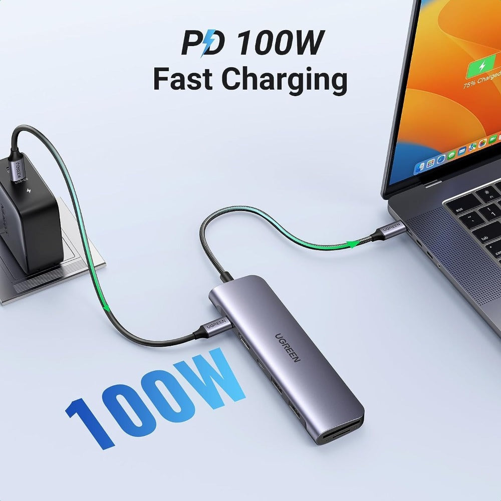 Ugreen, 7-In-1 Usb-C Hub Docking Station Adapter Ugreen Cm195 - 15214