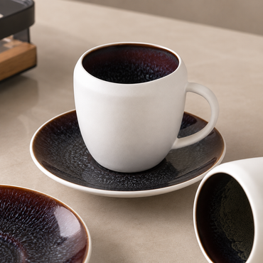 Karaca Earth Collection New Galactic 2-Piece Reactive Glaze Espresso Turkish Coffee Cup Set 100 ml, 153.03.05.0172