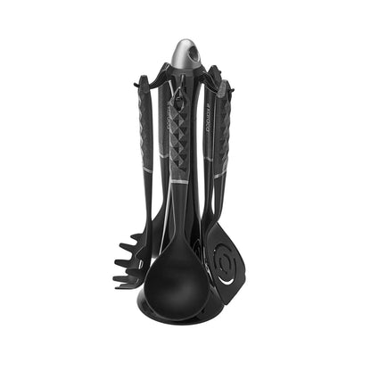 Karaca Daimond Gray 6-Piece Serving Set with Stand, 153.03.06.8342