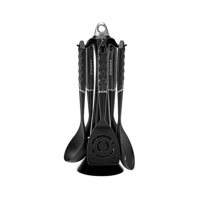 Karaca Daimond Gray 6-Piece Serving Set with Stand, 153.03.06.8342
