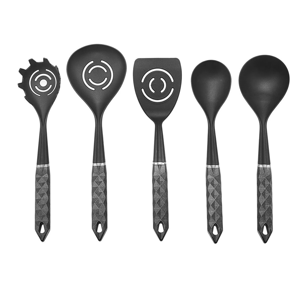 Karaca Daimond Gray 6-Piece Serving Set with Stand, 153.03.06.8342