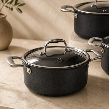Karaca BioDiamond Pro 6-Piece Non-Stick Induction Cookware Set, 153.03.07.9035