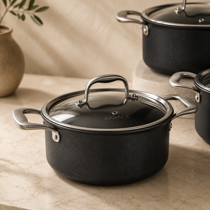 Karaca BioDiamond Pro 6-Piece Non-Stick Induction Cookware Set, 153.03.07.9035