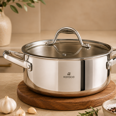 Karaca 3Ply PowerSteel 316+ Stainless Steel Pot 24 cm, 153.03.08.0551