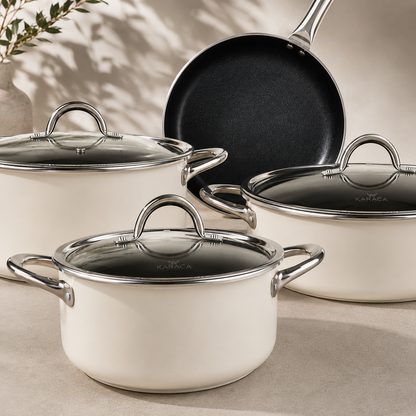 Karaca BioDiamond Basic Granite-Look Cookware Set - 7 Pieces, 153.03.08.1074