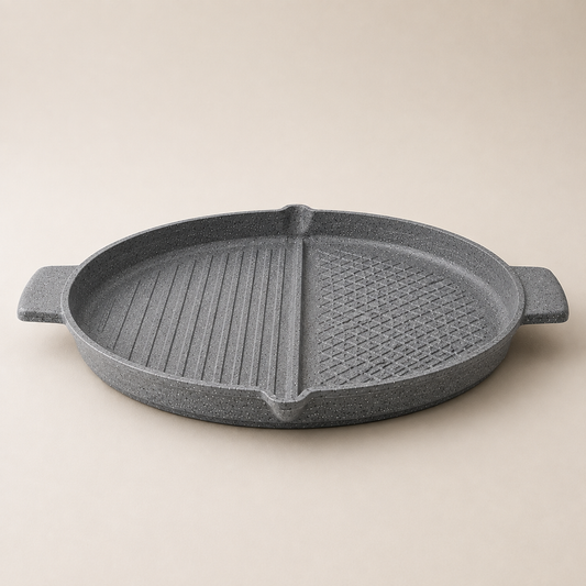 Karaca Love of Kitchen Biogranite Double-Sided Griddle Pan with 2 Oven Gloves 30 cm, 153.03.08.1369