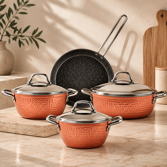 Karaca Biogranite 7-Piece Induction Cookware Set - Copper, 153.03.08.3528
