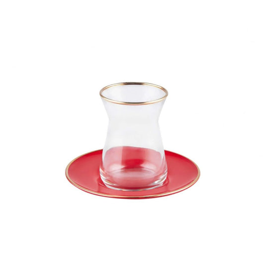 Karaca Retro Set of 6 Tea Cups 132ML, 153.03.06.1590