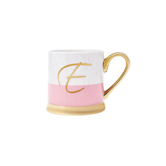 Karaca Porcelain 330ML Mug With Letter E Mug, 153.03.06.1612