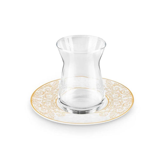 Karaca Nazende Set of 6 Tea Cups, 153.09.01.6297