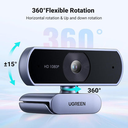 Ugreen, Full Hd 30Fps Webcam With Micro, Auto Light Correction, 85 View Angle, Ugreen Cm678 - 15728