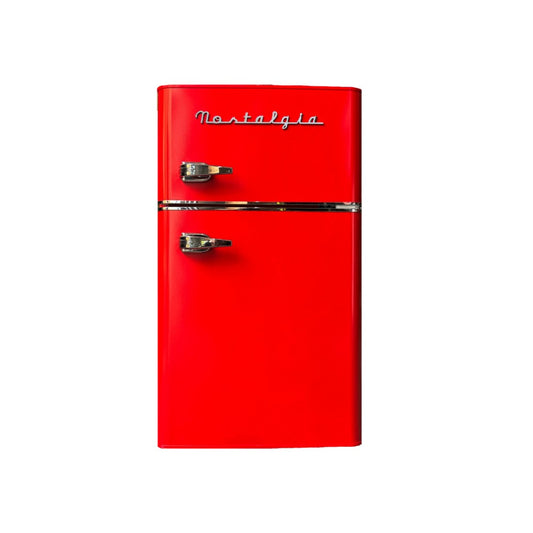 Nostalgia, Retro Two Door Fridge Freezer - Red