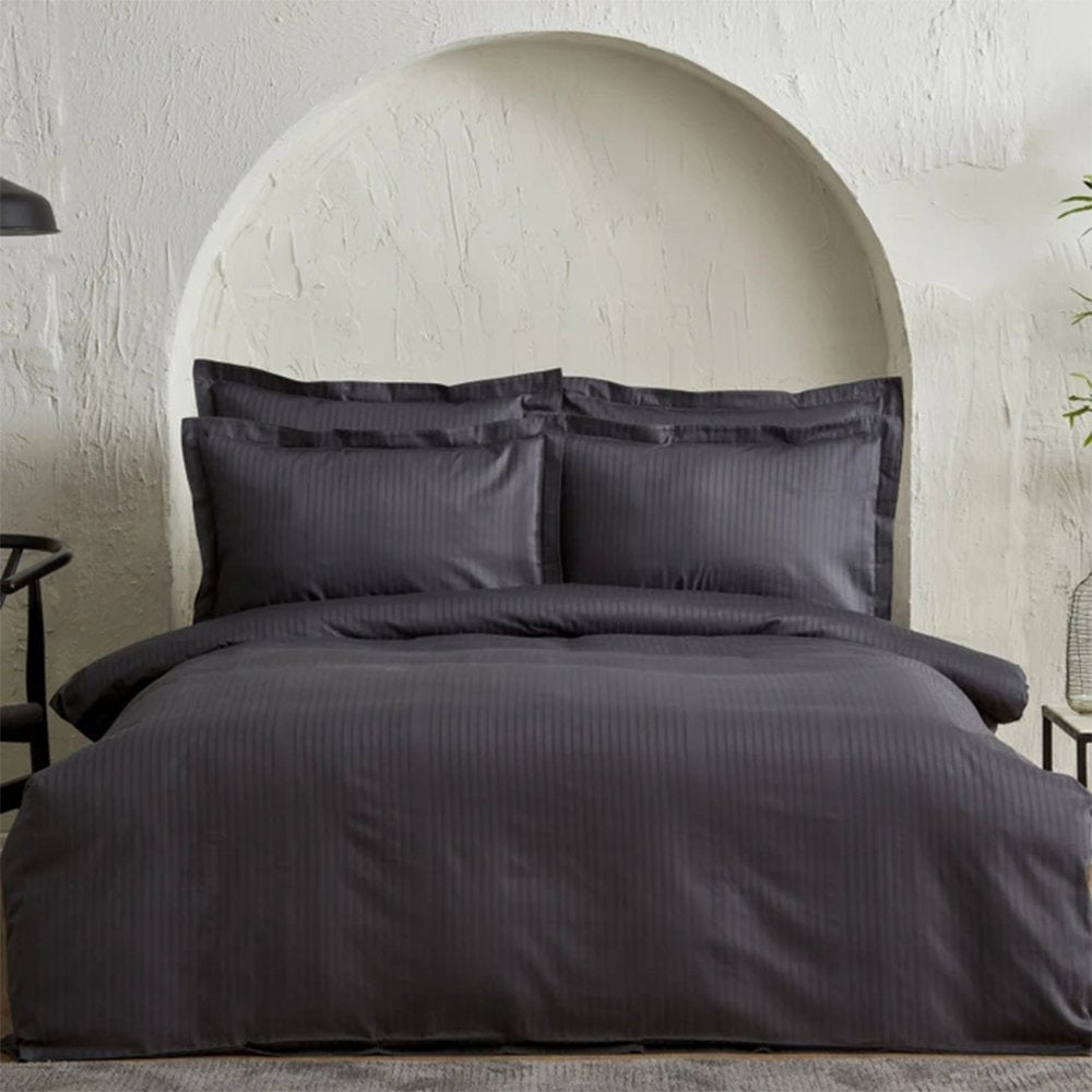 Karaca Home Uniq 100% Cotton Satin Single Duvet Cover Set [Anthracite], 200.21.01.0702