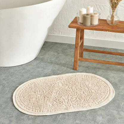 Karaca Home Vista Oval Floor Mat 90 x 60 cm, Ecru, 200.22.02.0013