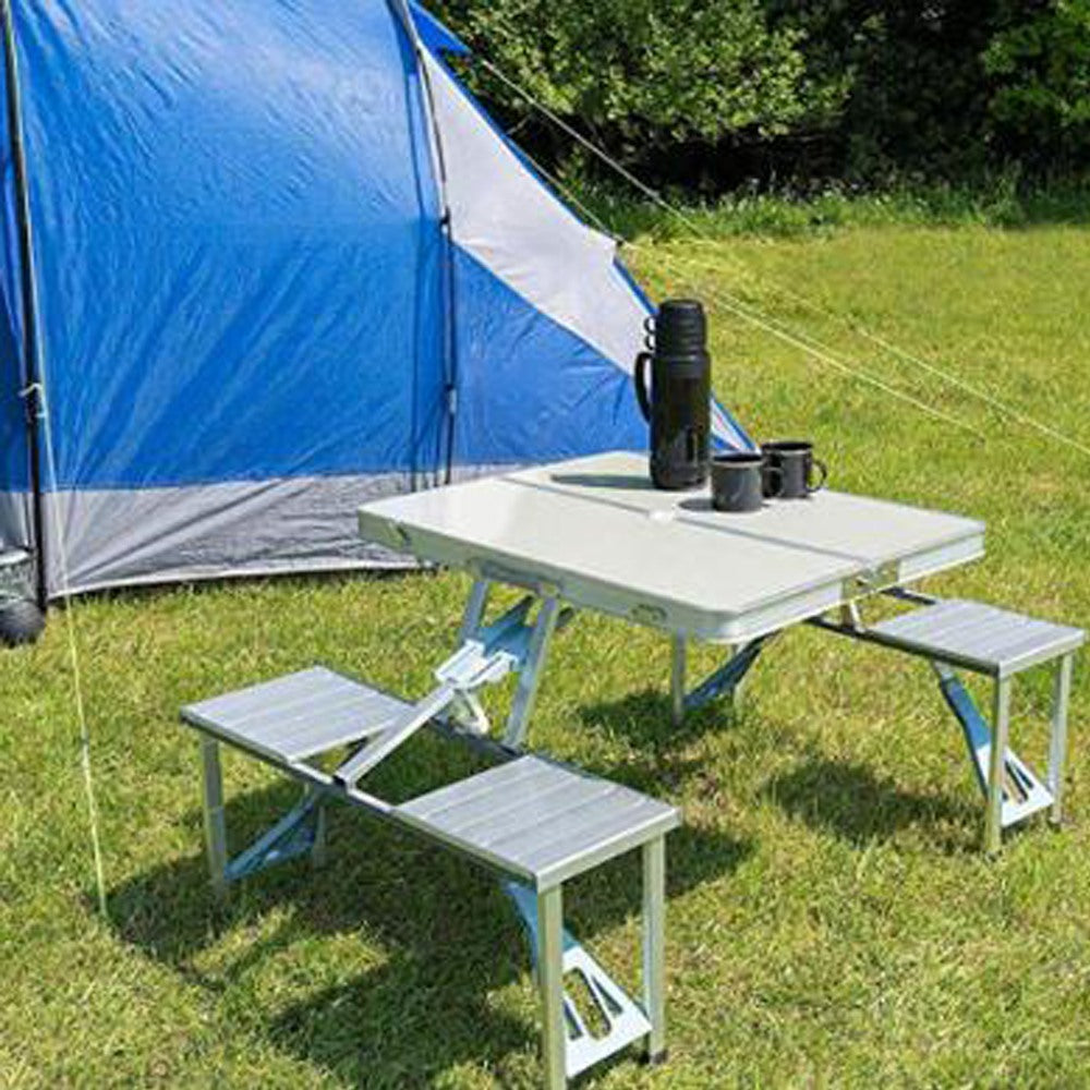 Portable Aluminum 4-Person Picnic Folding Table