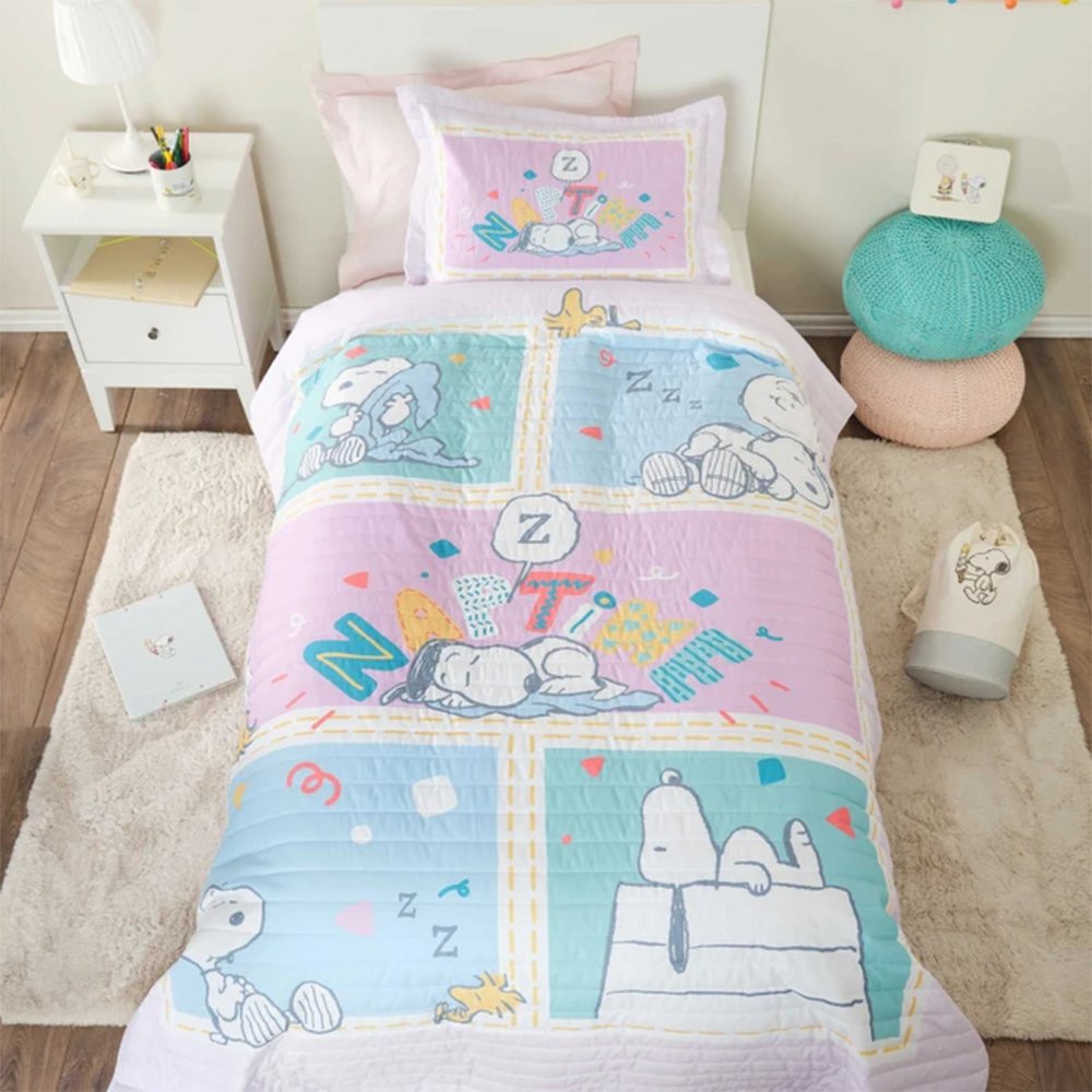 Karaca Peanuts Home Nap Time Lilac Single Bedspread, 203.01.01.0056