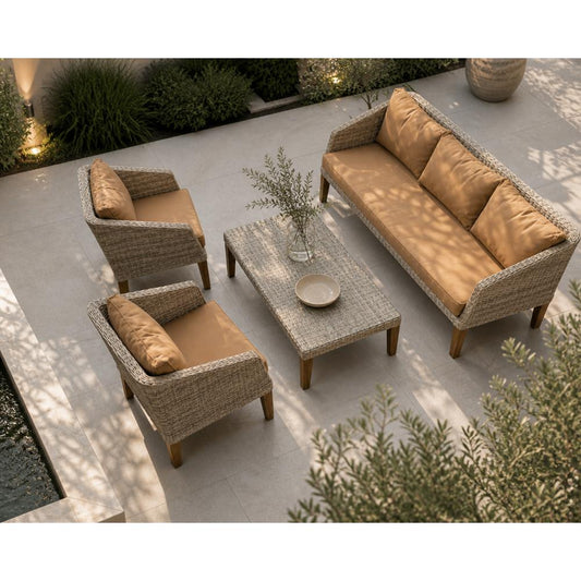 Ralph Outdoor Sofa Set (3-Seater + 2 Single Chairs) with Table, 210047
