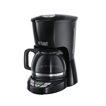 Russell Hobbs Black Coffee Maker, (Freestanding, Drip Coffee Maker, Ground Coffee, Coffee Jug) + FREE Barista Coffee, 22620-56