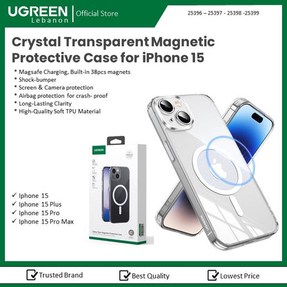 Crystal Transparent Magnetic Protective Case For Iphone 15 Ugreen - 25396